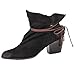 Produktbild Yvelands Damen Stiefel, Retro Schuhe Lace-up Rutschfeste Dicke Ferse Round Toe Suede Short Boot Stiefel Stiefeletten(36,Schwarz)