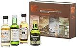 whisky set kaufen In diesem elegant verpackten Geschenkset finden Sie drei schottische Whiskies und einen irschen Whiskey, alle mit einem rauchigen Aroma und Geschmack. Das Set besteht aus 4 Flaschen mit je 0.05 l.