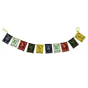 Divya Mantra Tibetan Flag For Car Decoration Accessories All Latest Prayer Flags Interior Mirror Decorative Wall Hanging Decor Buddha Om Mani Padme Hum Royal Bike Accessory Velvet - Multi