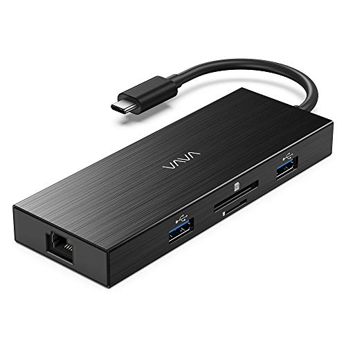 VAVA Hub USB C 8 en 1 avec Charge PD Type C 100W, Port Ethernet/HDMI 4K/Lecteur de Cartes SD/TF, 2 x USB 3.0&1 x USB 2.0, MFi Certifié, Hub USB C MacBook Pro/MacBook Air 2018/Portables Windows USB C