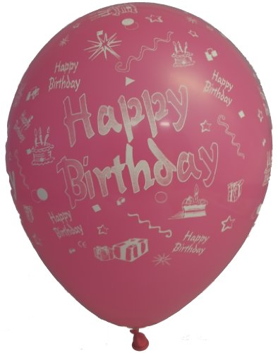 10 Luftballons * Happy Birthday * für Kindergeburtstag oder Party // mit umlaufenden Aufdruck und 90cm Umfang // Luftballon Ballons Deko Motto Kinderparty Herzlichen Glückwunsch - 2