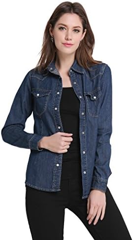 Women's Long Sleeve Western Denim Shirt