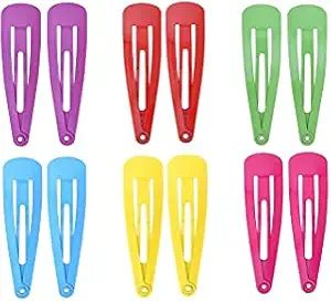 Gravity Elegance - (Pack of 12) Color Metal Tic Tac Hair Clips for Women and Girls