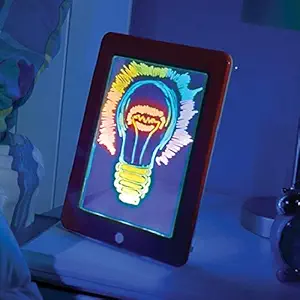 Mishti Glow Pad - Portable Hi-Tech Drawing Board for Kids Toy Tablet-Size with 7 Interchanging Blinking Colorful Lights. Children?s Light up Coloring Board, Arts and Crafts Set