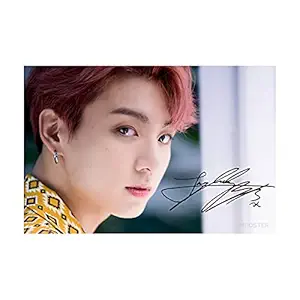 IMPOSTER BTS Jungkook Autographed No Frame, No Sticker Music Poster, 12x18 inches, Multicolour