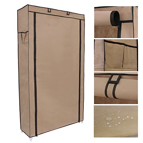 Songmics XXL 10 Schicht staubdichtes Schuhregal für ca. 45 paar Schuhe Schuhschrank Regale 88 x 28 x 160 cm hellbraun RXJ36K - 3