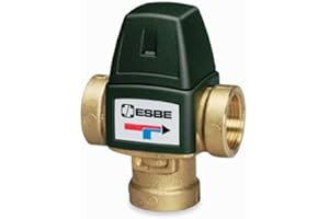 Ritzer by ESBE VTA 322, VTA 323, VTA 321 con diferentes conexiones, válvula de mezcla termostática, válvula de mezcla de 3 vías (VTA 321, 35-60 °C, rosca interior de 3/4" - 24 mm)