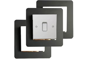 LICHI 3 Count Acrylic Single Luxury Simple Modern Light Switch Surround Socket Switch Sticker Cover Solid Color - Dark Grey