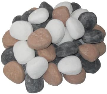 10 Gas Fire Replacement Ceramic Pebbles Replacements/Bio Fuels/Ceramic/Boxed (Mixed/Beige/White/Grey)