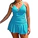 Price comparison product image Swimsuit Dress~HOTSELLWomen One Piece Swimwear, Plus Size Swimdress V Neck Swimsuits Oversized Solid Color Swimdress Push-Up Bathing Suit