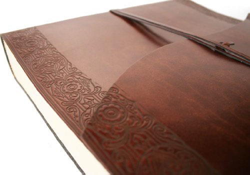 Maya Large Ge�tzt Handgefertigt mit Einband aus recyceltem Leder Fotoalbum, klassisch Pages (30cm x 24cm x 6cm) - 4