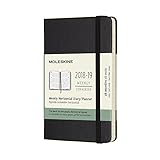 Papel libre de ácido Moleskine Wochenkalender, 18 Monate, 2018/2019, Pocket/A6, Horizontal, Hard Cover, Schwarz