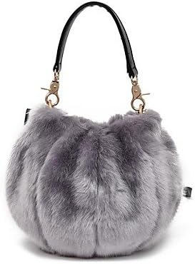 Women Bags Winter Fur Tote Feathers / Fur for Shopping Casual Sky Blue Light Green Gray Blushing Pink Orange,Gray