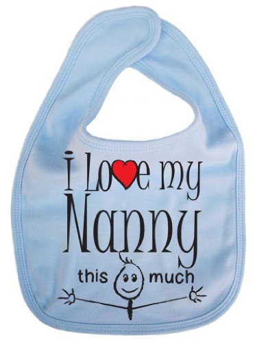 IiE, I love my Nanny this much, Unisex Feeding Bib, Pale Blue