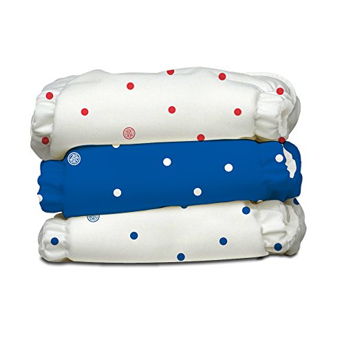 Charlie Banana Diapers with Six Reusable Inserts, Size 1, Hot Dots, 3-Piece