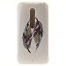 Produktbild Motorola Moto X Play Hülle, Hozor Gemaltes Muster Transparent Kante Silikonhülle Ultra Slim Weich TPU Silikon Kratzfeste Handyhülle Schutz Case Backcover - Zwei Federn