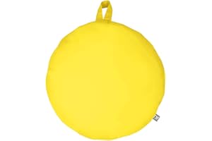 rucomfy Beanbags Indoor/Outdoor Circle Smarty Floor Cushion Beanbag. Use As Cushion, Pillow or Chair. Water Resistant. L72cm x W72cm (Yellow)