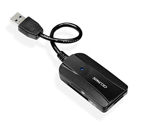 [USB3.0] Saicoo® USB 3.0 4 Slots 11 in 1 Digital Memory Card Reader / Writer, mit einem 13CM flexible USB-Cord-und Dual-SD-und Micro-SD-Steckplätze für SDXC, UHS-I SD, SDHC, SD, Micro SDXC, Micro SDHC, Micro SD, MMC