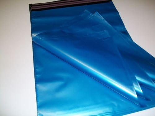 20 X Large 12 X 16 Metallic Blue Coloured Plastic Poly Mailing Post Bags Mailers