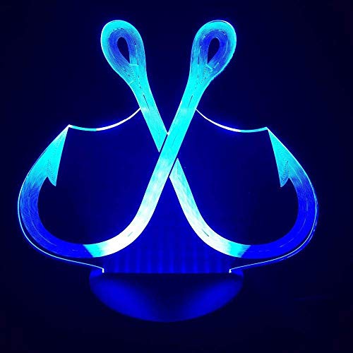 Nachtlichter Angelhaken 3D-Illusion Led-Lampe Usb-Tischlicht Nachtlicht 7 Farben 3D-Glas Touch Control Weihnachtslampe Ändern