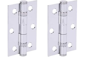 HUNTA HANDLEZONE® Door Hinges 1 Pair 76mm / 3 inch Ball Bearing, with Screws - Polished Chrome