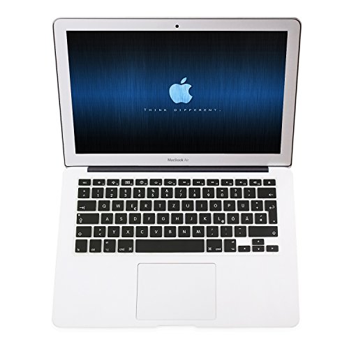 Incutex QWERTZ Silikon Tastaturschutz Tastenschutz Kratzschutz für MacBook (deutsche Tastenfolge) Schwarz