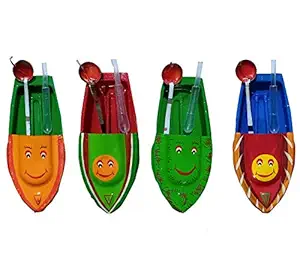 BG Bazzar Gali 4pcs. Handmade Smiley Design Put-Put Steamer Boat Toys