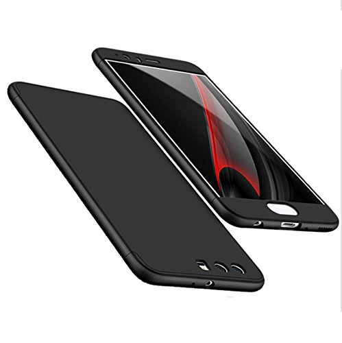 Carcasa Huawei P10Plus  Qissy   3 in1 Todo incluido Anti-Scratch Anti-huella dactilar a prueba de choque 360 PC Protective Case Cover Skin para Huawei P10 Plus  negro 