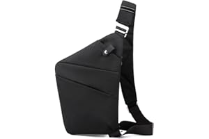CHAMAIR Anti Theft Crossbody Bag - Women's & Men's Travel Chest Sling Bag for Work & Outdoor (Black, Right Shoulder)