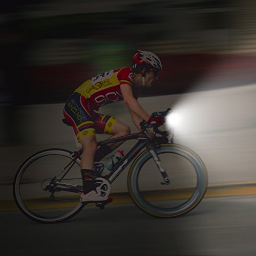 LED Fahrradbeleuchtung Set,SGODDE USB Wiederaufladbare Fahrradlicht LED Frontlicht und Rücklicht Für Radfahren,350lm , 3 Licht-Modi, Fahrradhorn(1 USB-Kabel ) Blau/Schwarz - 5