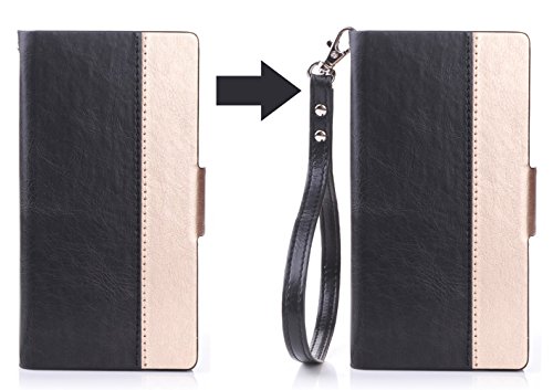 TopAce High Quality PU Cuero Funda Flip Cover Caso para Huawei Mate 9  Negro 