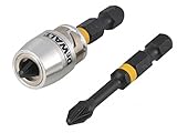 Duraderos y robustos DeWalt DT70535T-QZ Puntas Pz2 x 2 50 mm Adaptador magnético con Bloqueo