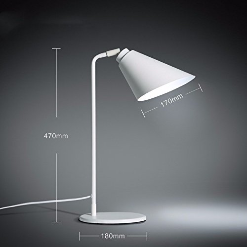 Preisvergleich Produktbild PEIWENIN-Amerikanischen Stil Schlafzimmer Nachttisch Lampe Schreibtisch Lernen Schreibtisch Lampe kreative einfache Leselampe faltbar, weiß T6161