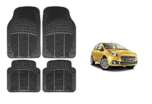 RS Enterprises Carpet Floor/Foot 4D Rubber Mats for Fiat Punto evo Car Black