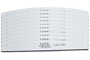 CRIS NAILS SL Crisnails®10 limas de uñas profesionales de doble cara (grano 100/180) para uñas, herramientas de cuidado de mascotas para uso doméstico y salón (KIT5)