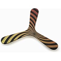 Bumerang mit Ethno-Design Spiral, Bedruckter Anfänger Bumerang aus Birkenholz