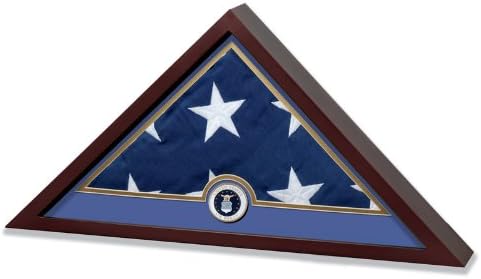 Allied Frame United States Air Force Flag Display Case with Embroidered US Flag
