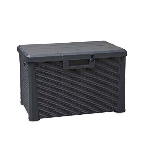TOOMAX Nevada 120 Liter Langlebig witterungsbeständig Mehrzweck-Kompakt Indoor/Outdoor Rattan Finish abschließbar Aufbewahrungsbox