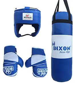 Toyshine Dixon Kids Polyester Boxing Kit with Gloves and Head Guard, Medium (18 Inches, Blue) (SSTP)