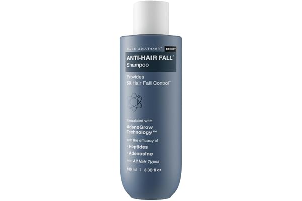 Bare Anatomy Anti-Hair Fall Shampoo | Provides 5x Hair Fall Control | pH 4.6 | Adenosine &amp; Peptides | Strengthens Weak Roots