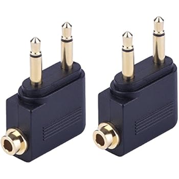 3 Pack Or Plaqué Billets Avion Adaptateurs De Vols Pour Casque