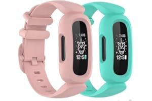 Meliya Straps For Ace 3 Strap for Kids Boys Girls, 2Pack Soft Silicone Ace 3 Watch Wristband Replacement for Ace 3,Aqua Blue+Light Pink