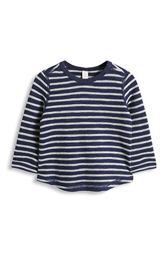 ESPRIT Baby-Boys Slubs Waffle Striped Sweatshirt, Blue (Navy), 9-12 Months (Manufacturer Size:80)