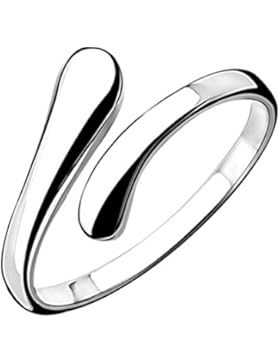 Omos Damen 925 Sterling Silber Einfache Öffnen Verstellbare Ringe