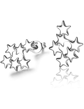 Wiftly Ohrringe Hänger Damen Mädchen 925 Sterling Silber Viele unterschiedlich Sterne Ohrstecker