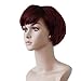 Bigood 12cm Chemical fiber Neat bang Wine red Short wig