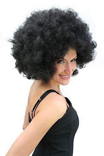WIG ME UP ® - Peluca Afro, Negra, años 70 PW0011-P103