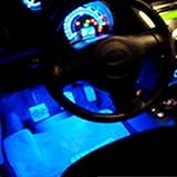 Ecloud Shop 4X Luz Neon 3 LED en Azul para interior de coche Rotativo