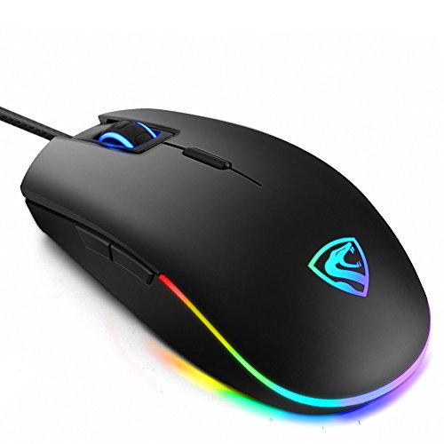 Rat  n RGB para Videojuegos  Xergur 6 DPI Modo Programable de 8 Botones con Luces   pticas Rat  n para Videojuegos USB para PC Computadora Laptop Rat  n con una Definici  n de 16 Millones de LEDs  Editor de Macros con Compatibilidad de Ratio de Polling 4 para Pro Gamers Win 10 8 7 XP  Negro 
