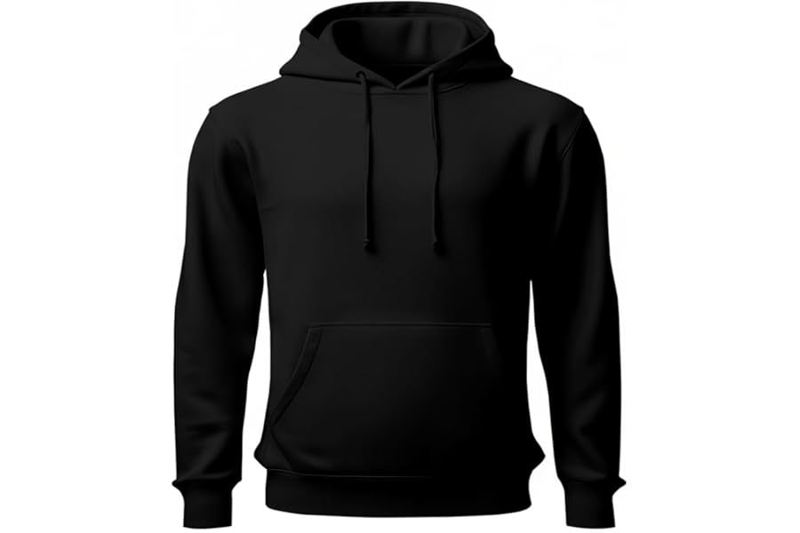 Black Hoodies For Men & Women UK - Unisex Plain Work Jumpers For Men and Women - Workwear Cotton Pullover Sweatshirt For Personal Use and Gifts